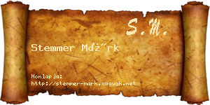 Stemmer Márk névjegykártya